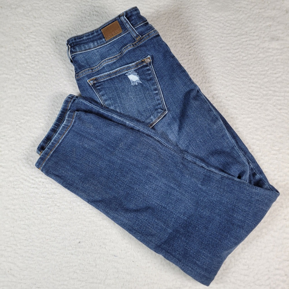 Judy Blue Jeans Mens 11/30 Blue Distressed Slim Straight Denim JB82104DK